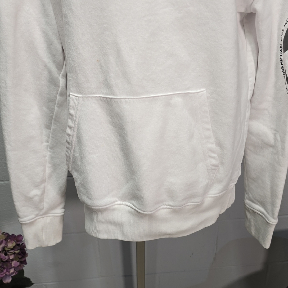 Michael Kors Black and White Colorblock Hooded Sweatshirt - Picture 4 of 11